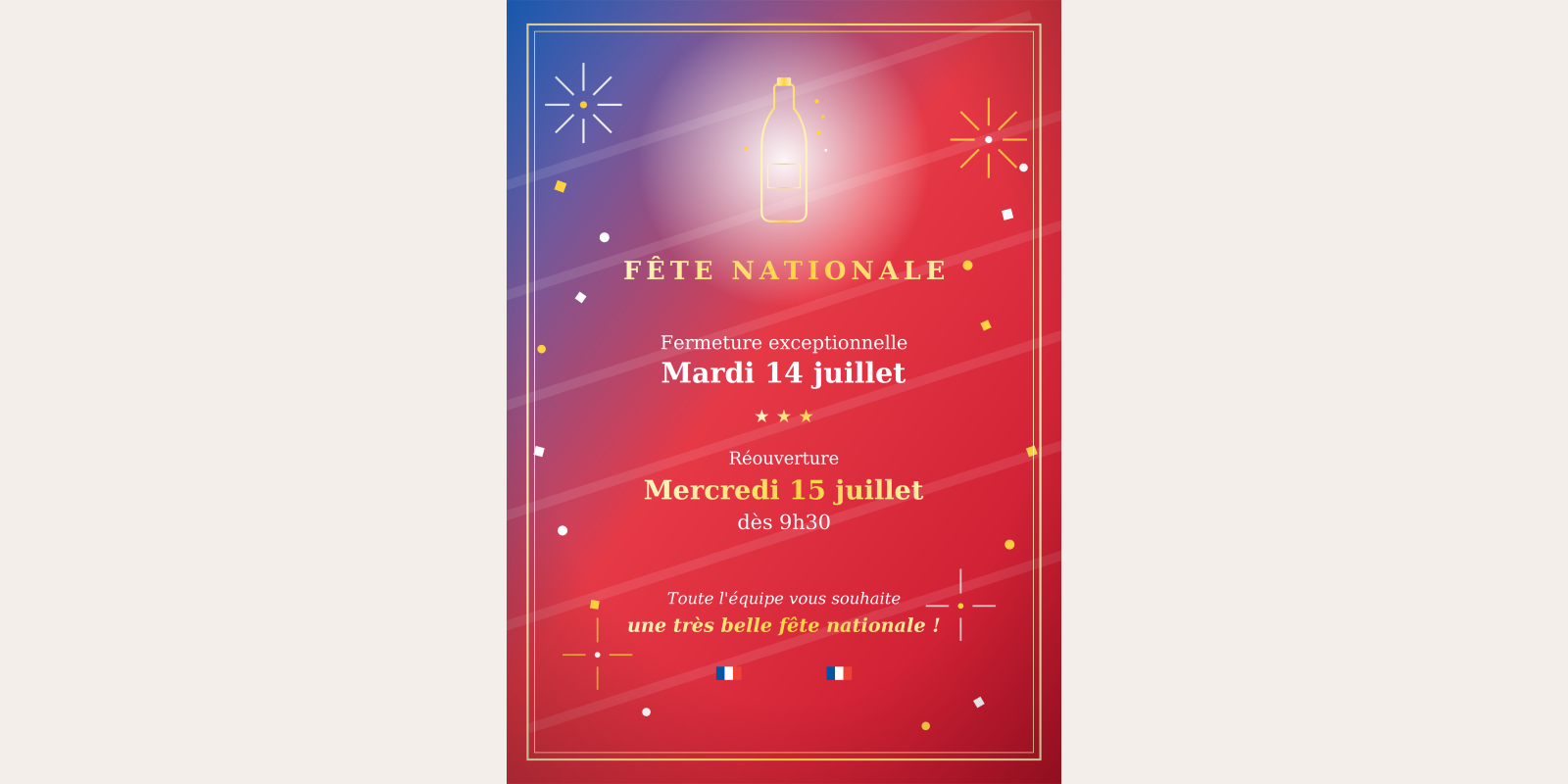 Fermeture du 14 Juillet